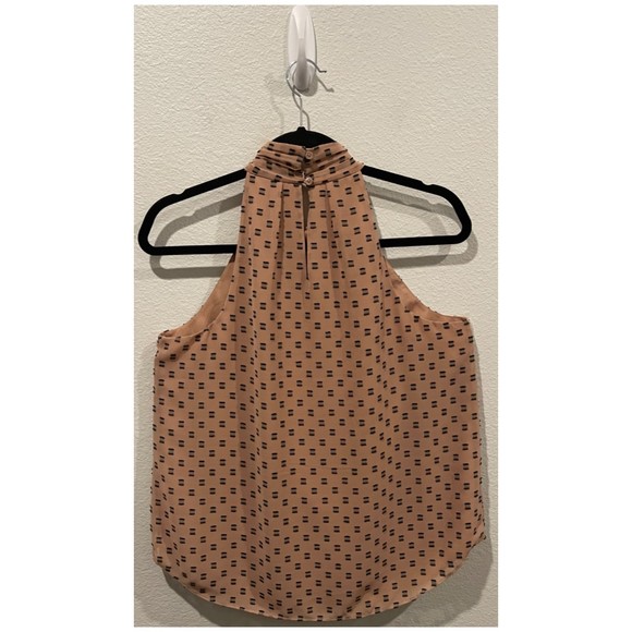 JOIE Leikyn Sash Tan Black Halter Blouse - Picture 5 of 6